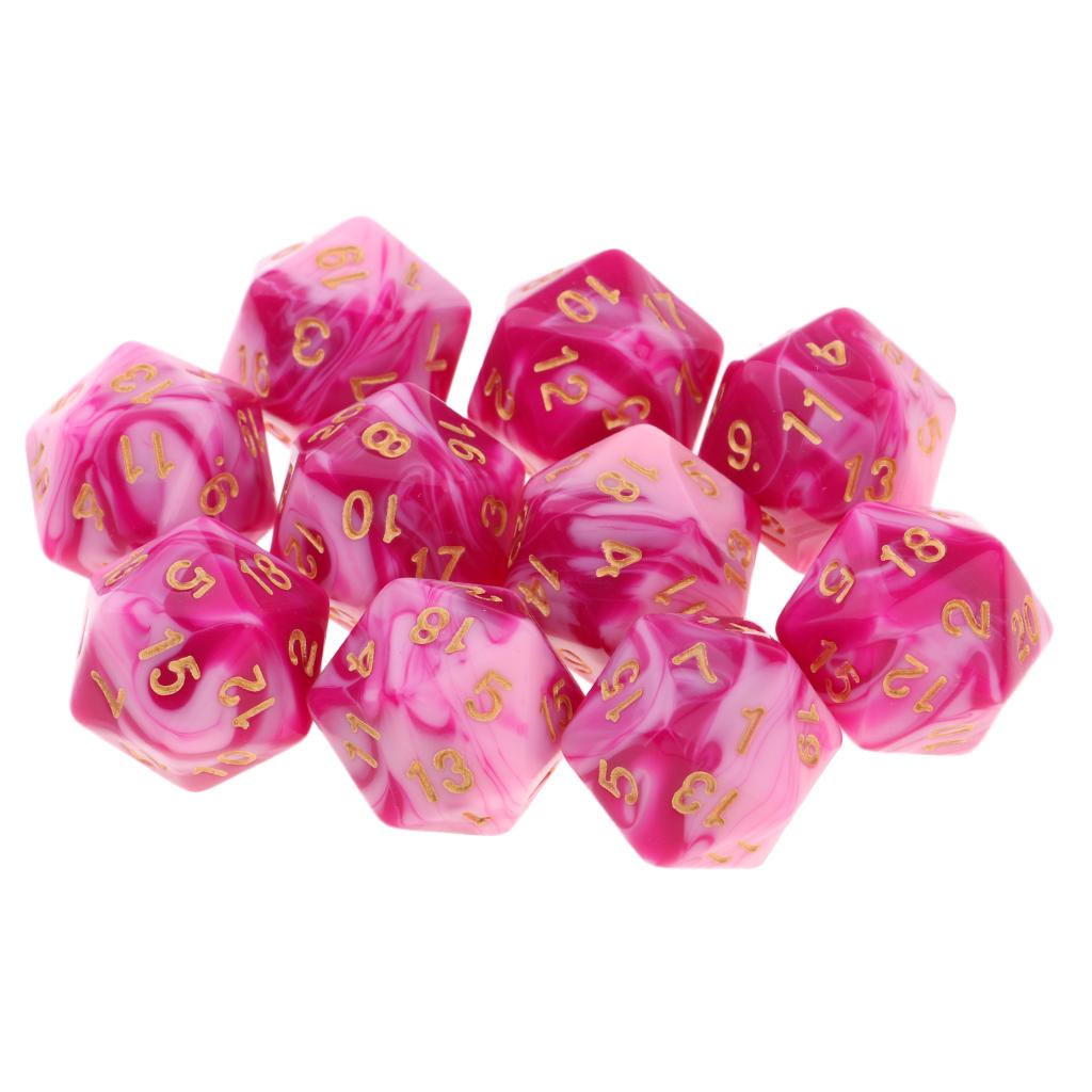 Swirl & Spark: Dual-Color d20 Dice Set of 10