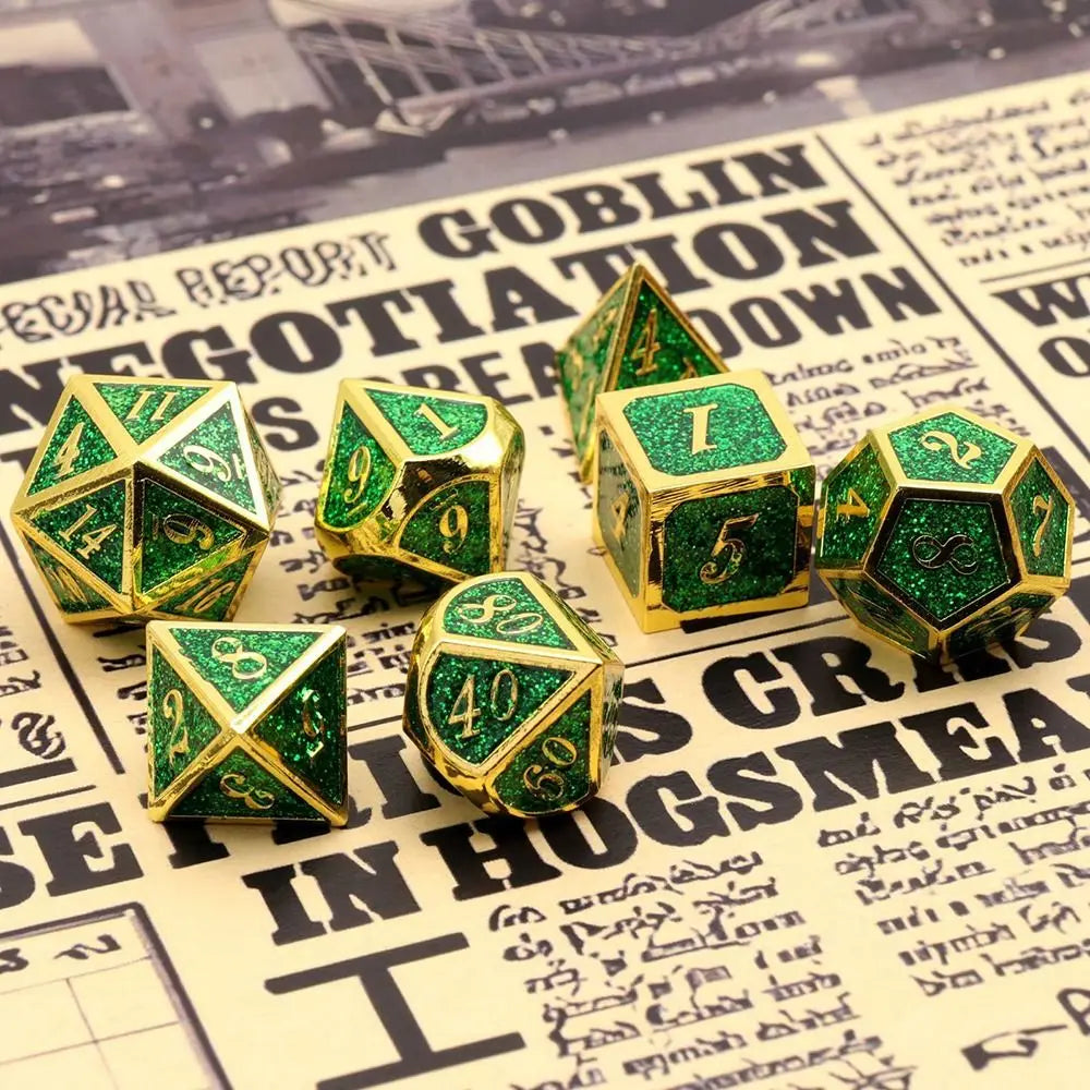 Titanium Echo: Premium Zinc Alloy Dice Set