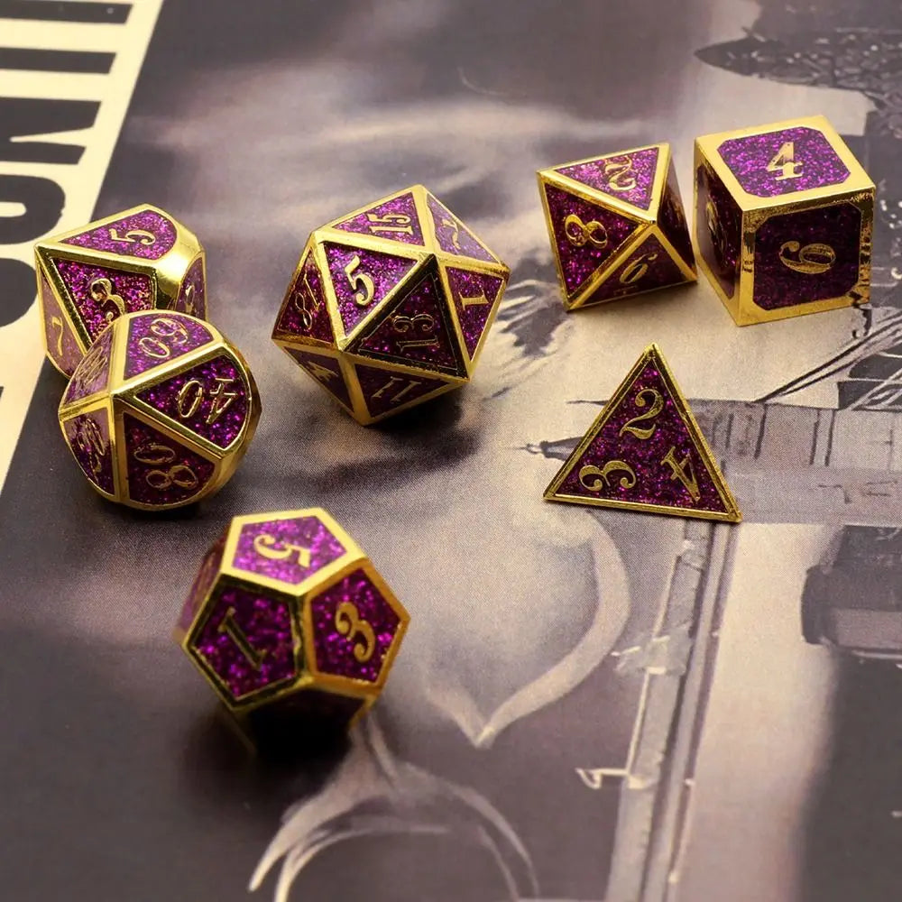 Titanium Echo: Premium Zinc Alloy Dice Set