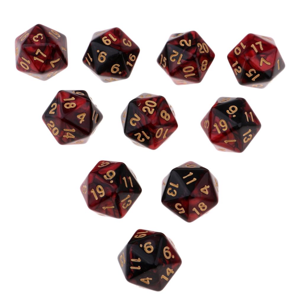 Swirl & Spark: Dual-Color d20 Dice Set of 10