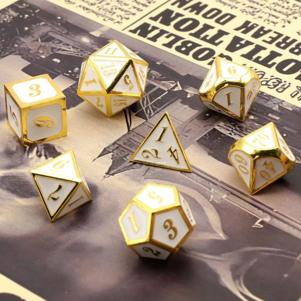 Titanium Echo: Premium Zinc Alloy Dice Set