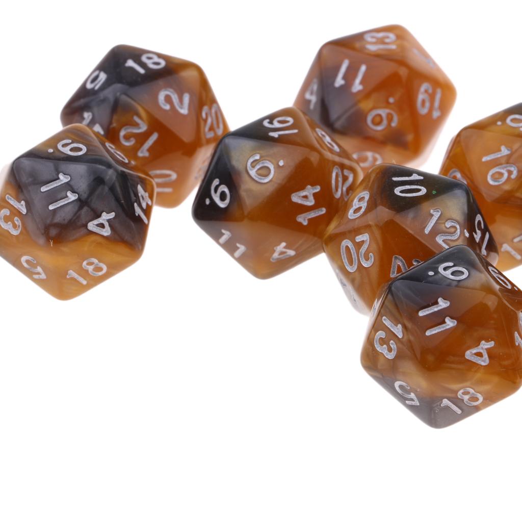 Swirl & Spark: Dual-Color d20 Dice Set of 10