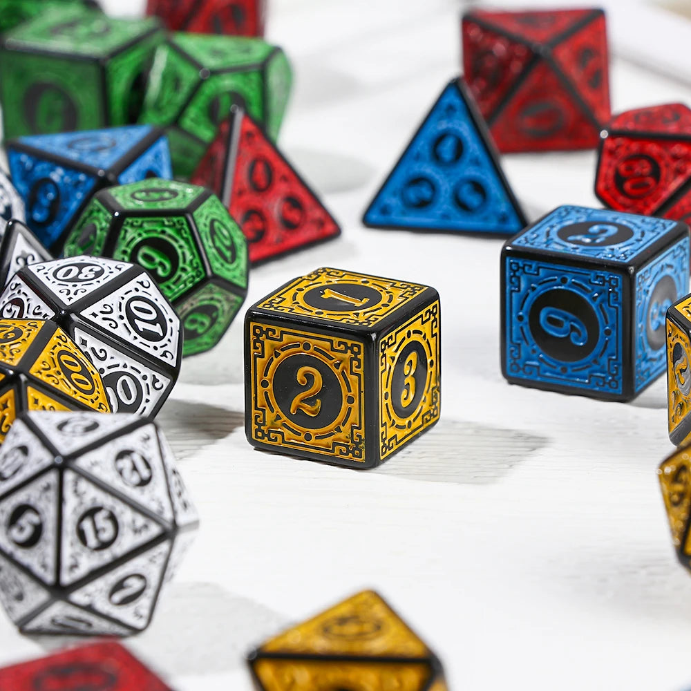 Dual-Color 3D Pattern D20 System Dice