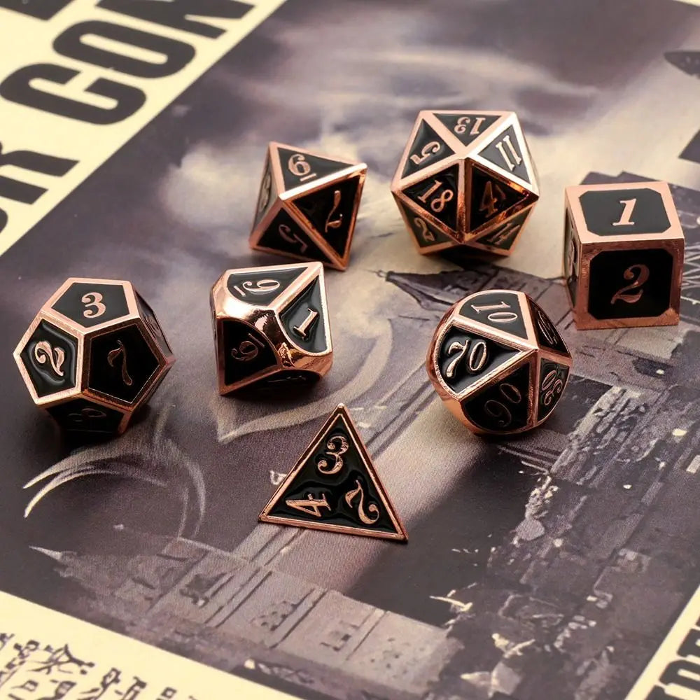 Titanium Echo: Premium Zinc Alloy Dice Set