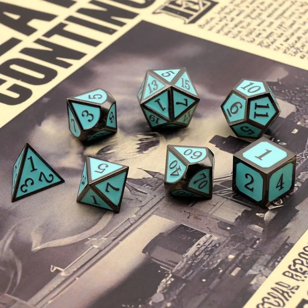 Titanium Echo: Premium Zinc Alloy Dice Set