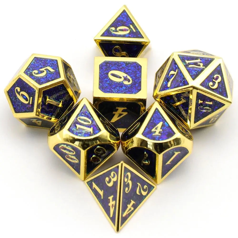 Titanium Echo: Premium Zinc Alloy Dice Set