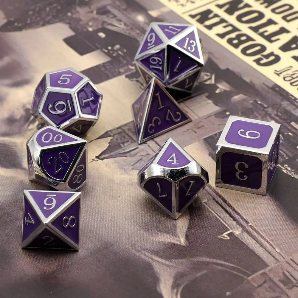 Titanium Echo: Premium Zinc Alloy Dice Set