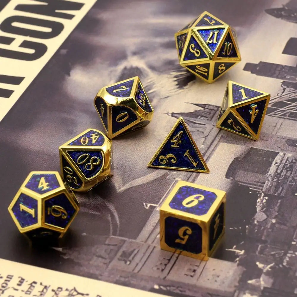 Titanium Echo: Premium Zinc Alloy Dice Set